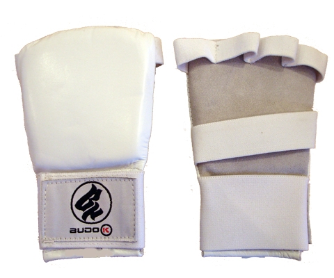 Karate Handschutz, BK, weiss, Leder